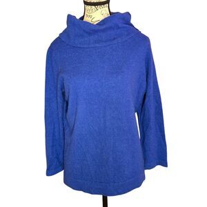 Jones New York blue turtleneck cashmere sweater top 0X